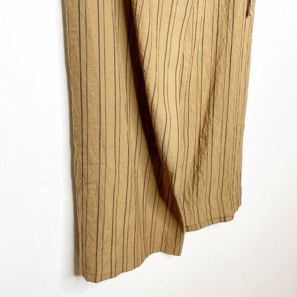 Mango MNG Striped Wrap Midi Skirt Brown Tan Size XS - Picture 4 of 8